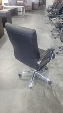 Load image into Gallery viewer, Black Pleather Conference Chair
