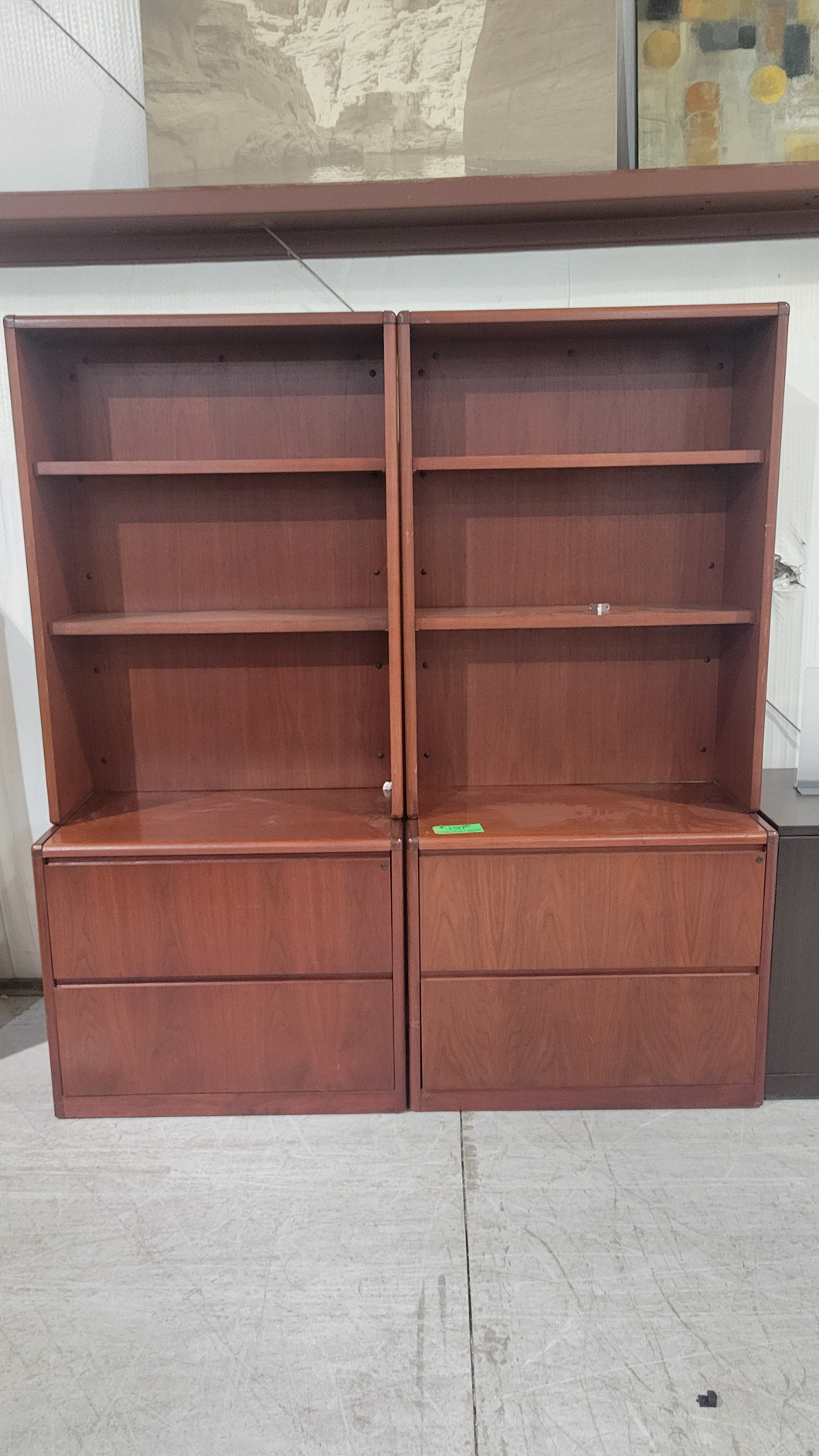 Cherry 2-Drawer Lateral File and Bookcase