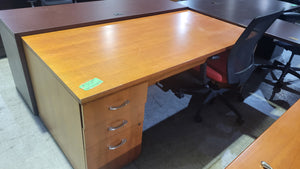 Maple Desk and Credenza Set