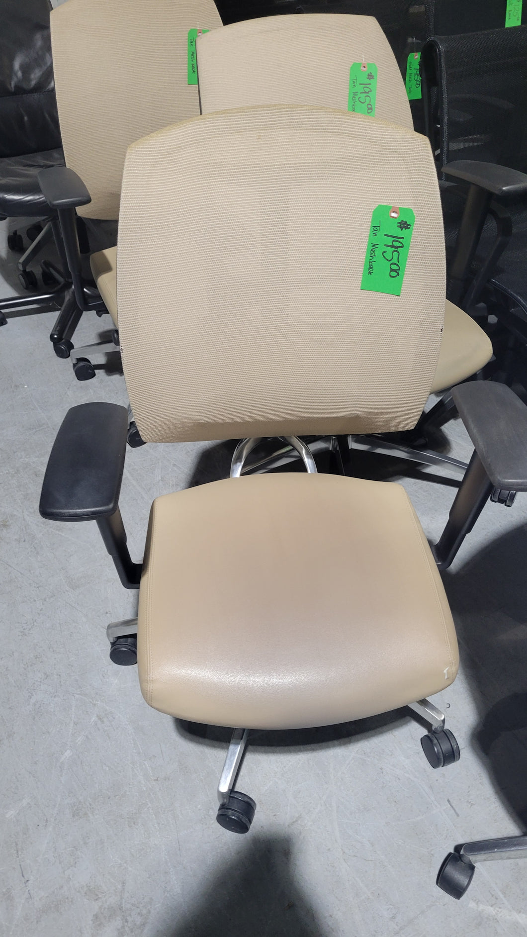 Tan Mesh-Back Task Chair