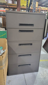 Hon Dark Grey 5-Drawer Lateral File Cabinet