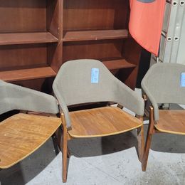 Wood and Fabric Guest Chairs