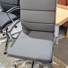 Gray Leather Executive Task Chair