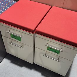 Red Fabric Mobile File Cabinet