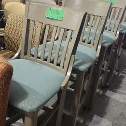 Teal and Beige Bar Stools