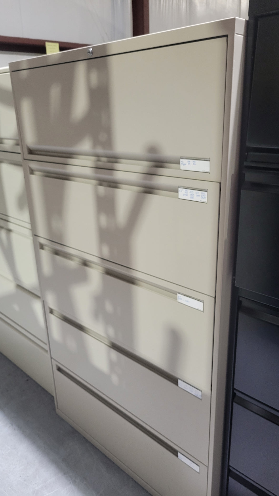 5-Drawer Beige Lateral File Cabinet