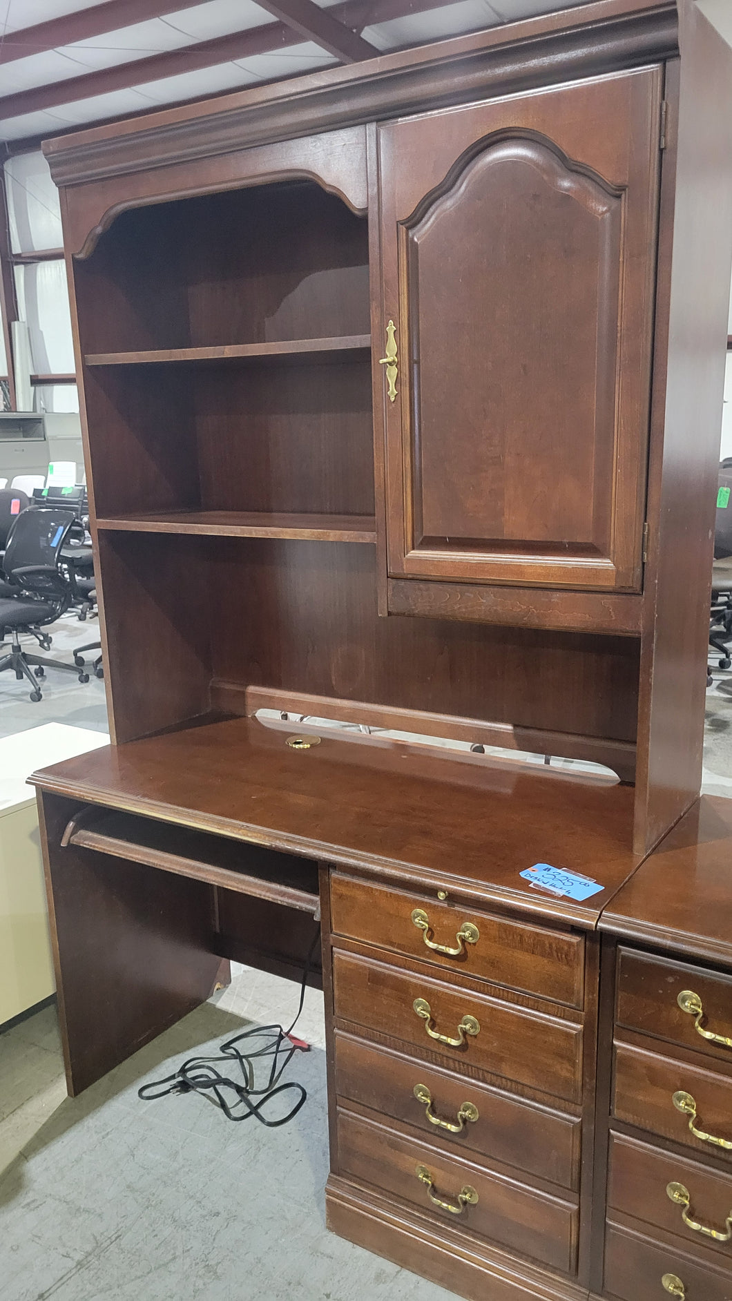 Traditional Cherry Desk and Hutch