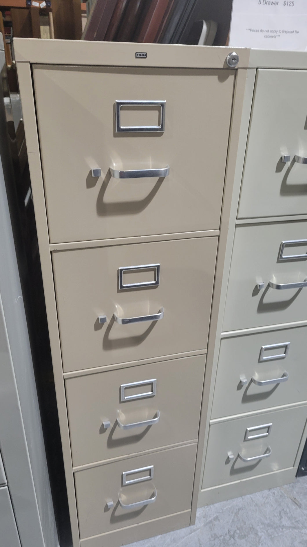 4-Drawer Khaki Vertical File Cabinet