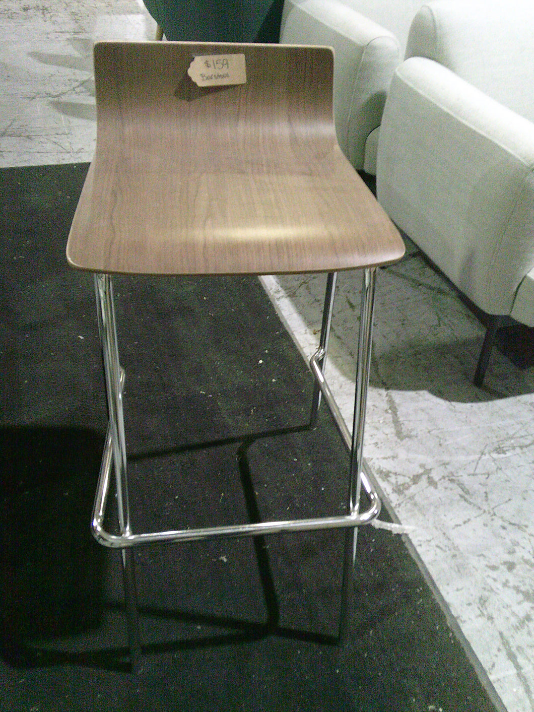 Walnut Saddleback Bar Stool