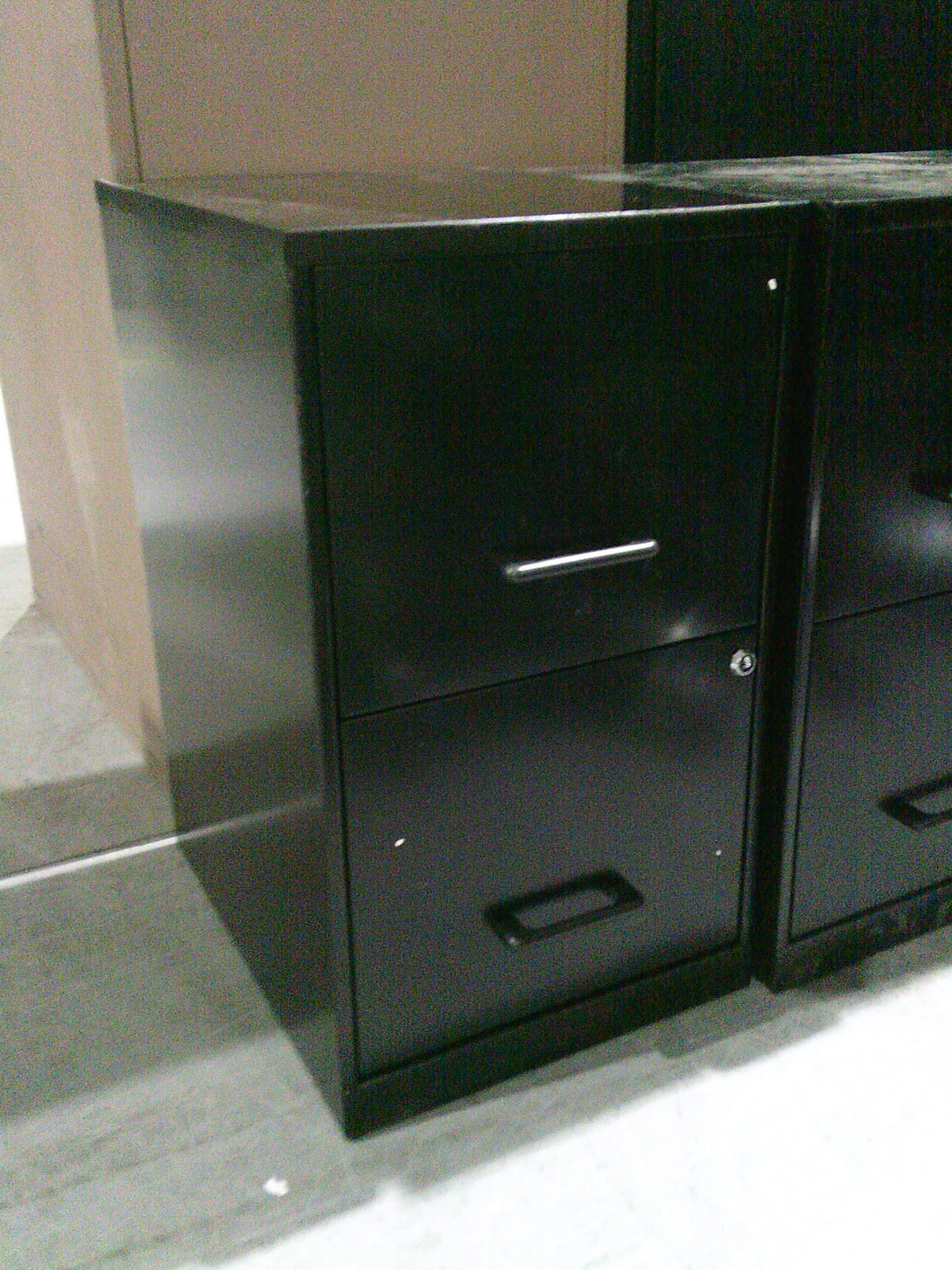 Black Metal 2-Drawer Vertical File Cabinet