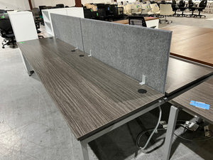 12' x 6' Newport Gray Benching Table with Divider Panels