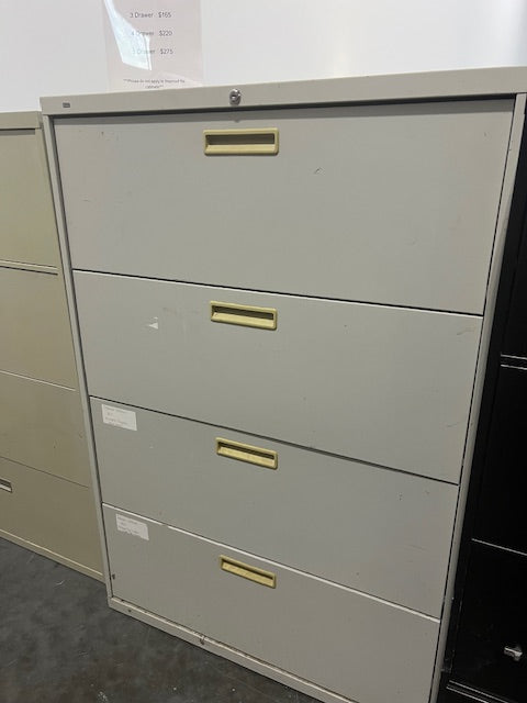 Light Gray 4-Drawer Lateral File Cabinet