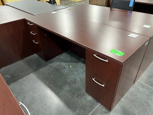 Mahogany Desk and Credenza Set