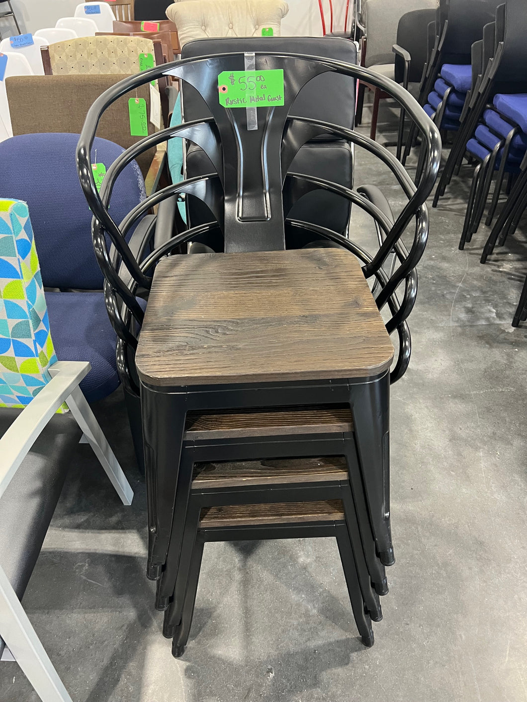 Rustic Metal Guest Chair