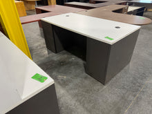 Load image into Gallery viewer, White and Grey Desk and Credenza Set
