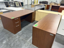 Load image into Gallery viewer, Brown Desk and Credenza Set
