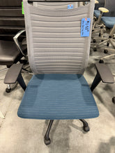 Load image into Gallery viewer, Blue Seat Grey Mesh Task Chair
