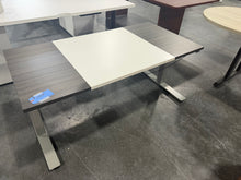 Load image into Gallery viewer, 59 x 29.5 Newport Gray and White Sit-Stand Desk
