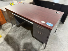 Load image into Gallery viewer, Hon Mahogany Metal Desk
