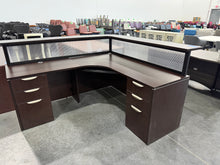 Load image into Gallery viewer, 66 x 71 Espresso Reception Desk
