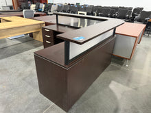 Load image into Gallery viewer, 66 x 71 Espresso Reception Desk
