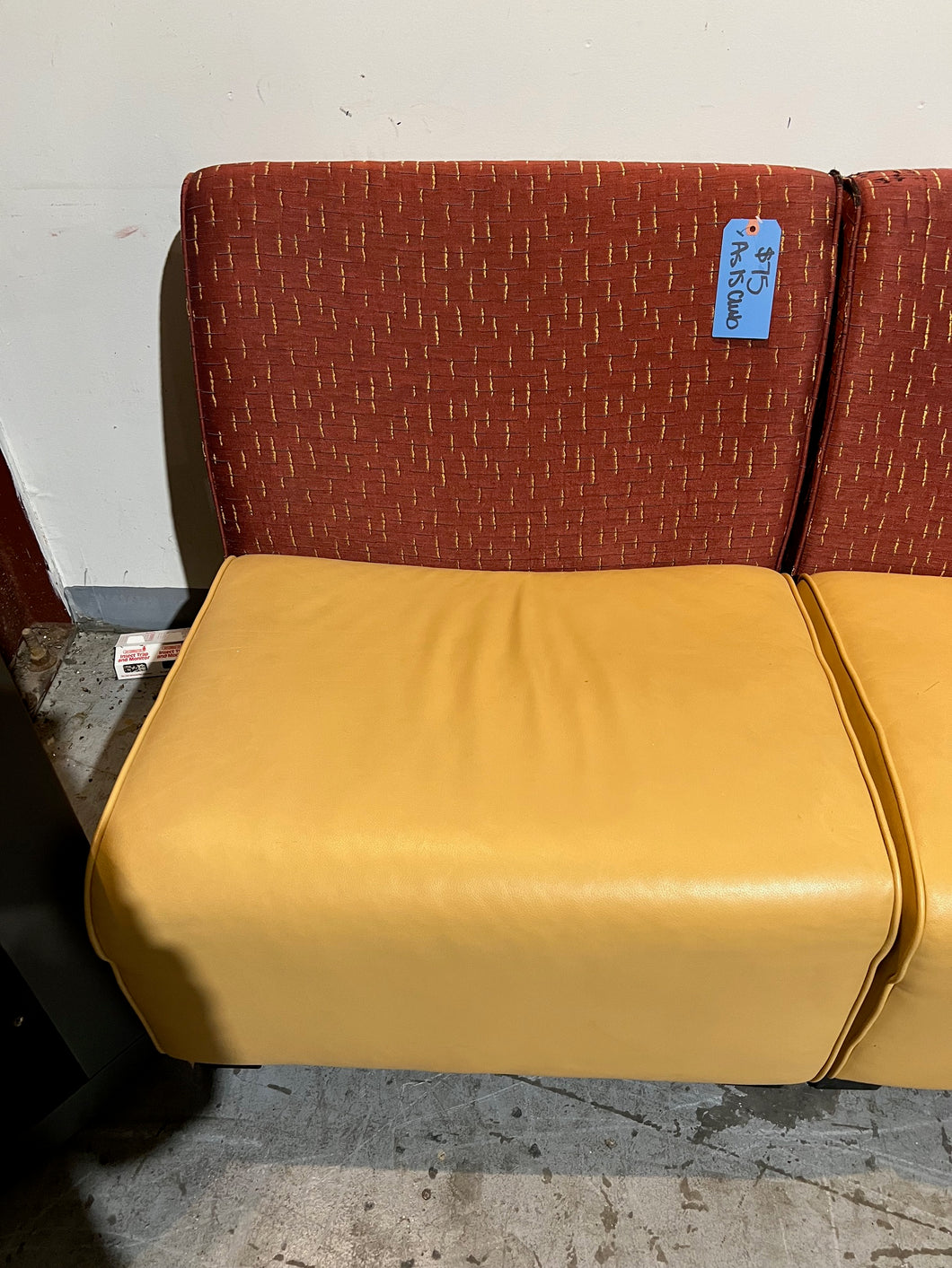 Used Armless Club Chair - Gold Seat