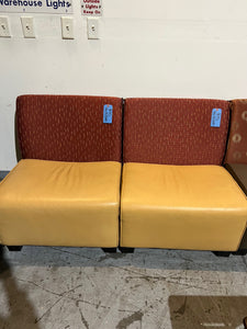 Used Armless Club Chair - Gold Seat