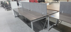 12' x 6' Newport Gray Benching Table with Divider Panels