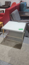 Load image into Gallery viewer, White and Glass End Table
