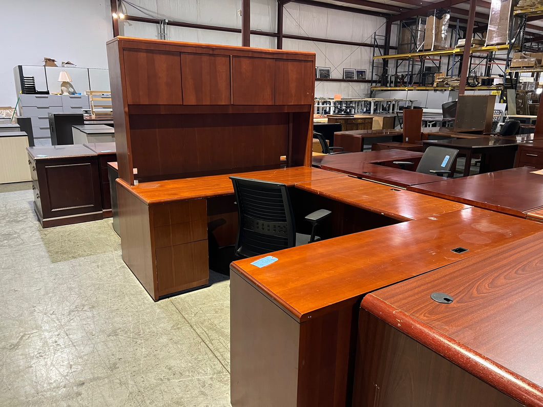Used Cherry U-Shape with Hutch